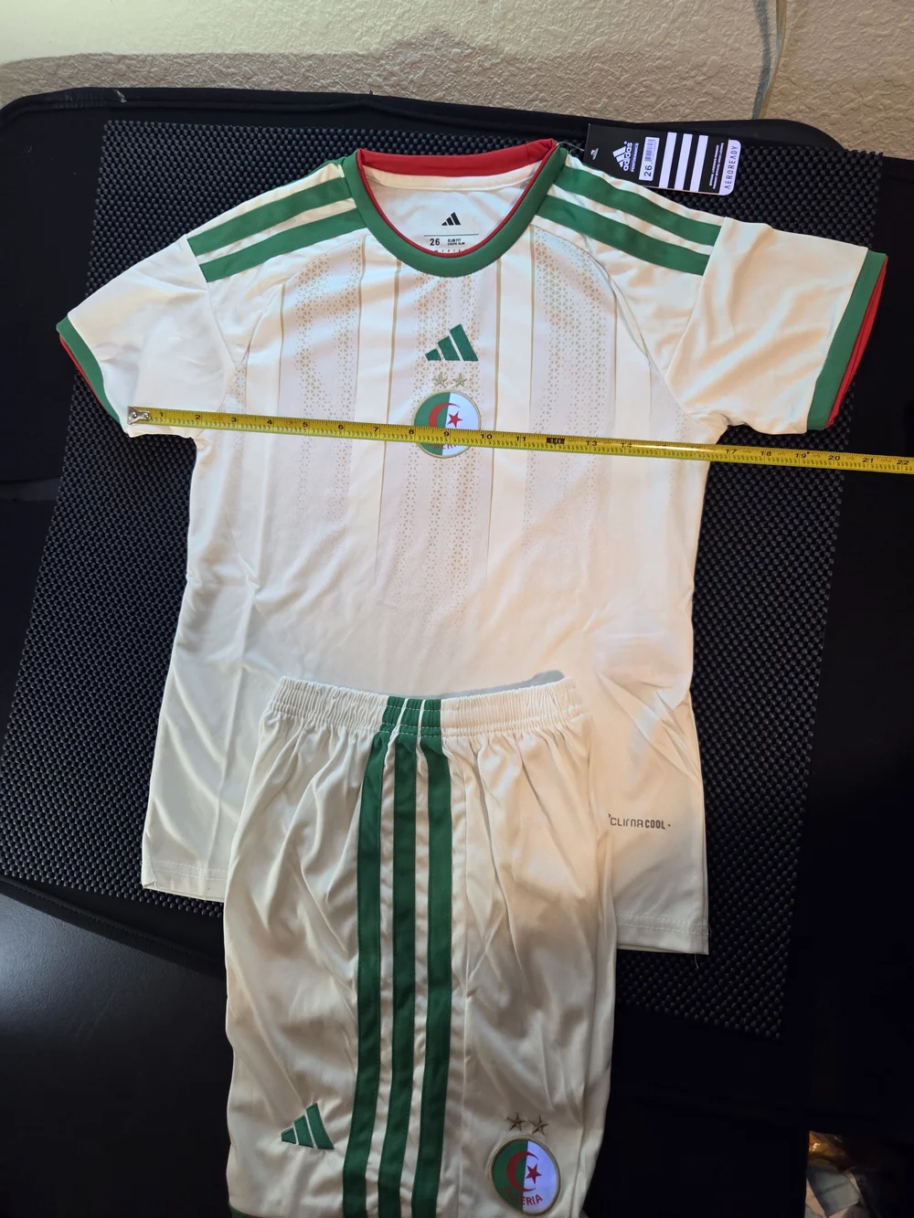 Kids' Algeria White & Green Soccer Jersey and Shorts Set